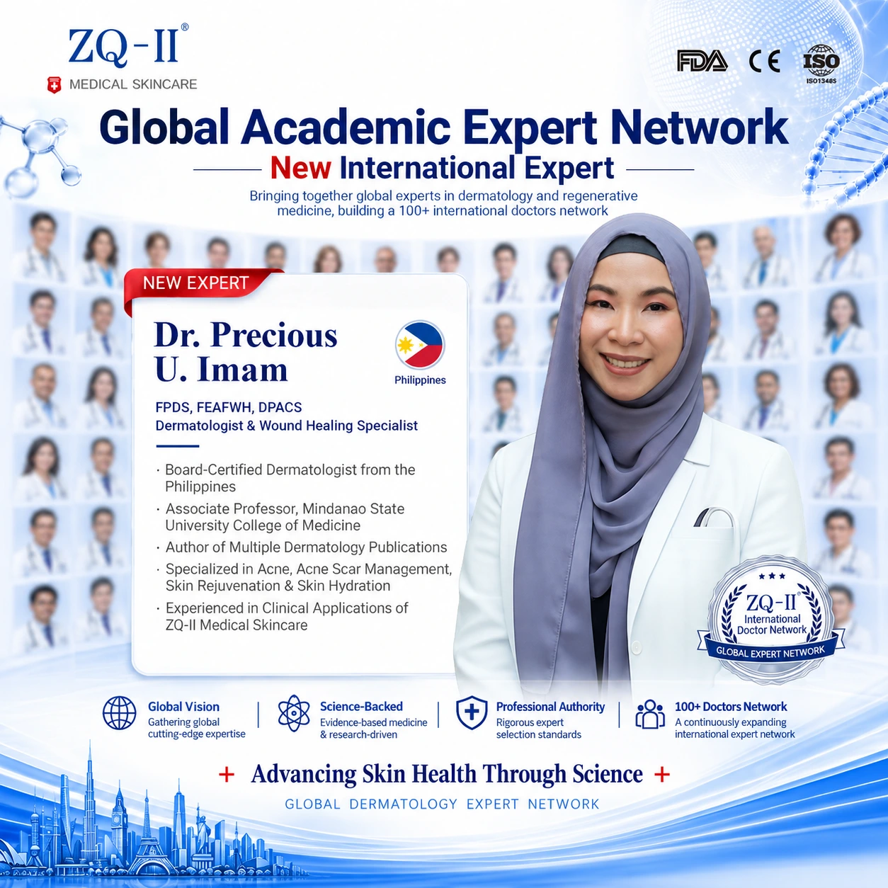 ZQ-II-k ofizialki ongietorria ematen dio Precious U. Imam doktorea ZQ-II Global Academic Expert Network-era